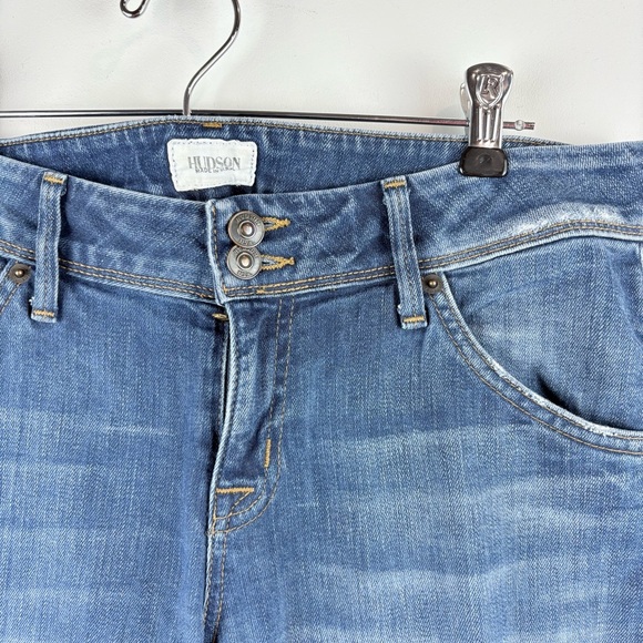 Hudson Women's Midrise Straight Leg Stretch Blue Jeans Pants 29 size 8 EUC - Picture 2 of 6